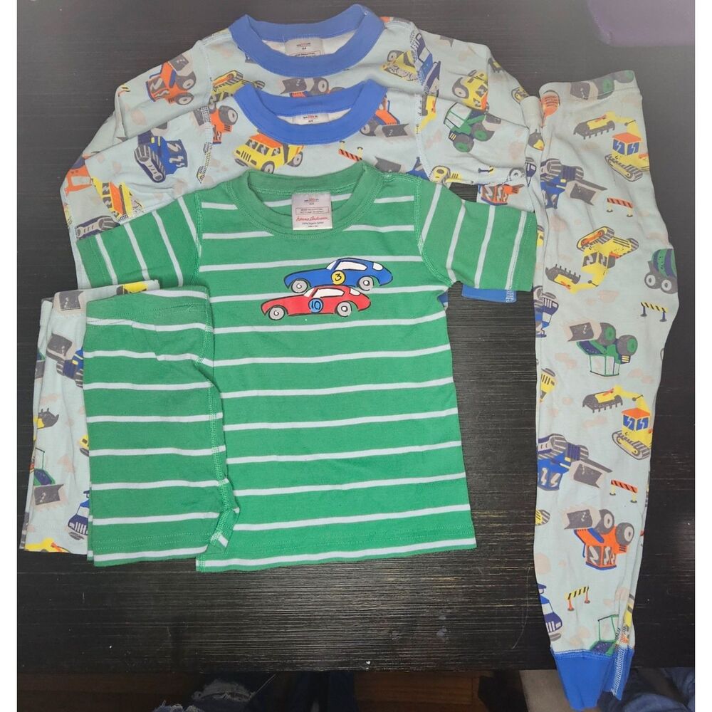 Hanna Andersson Organic Cotton Boy 4pc Pajama Set Size 4 100cm Cars Trucks